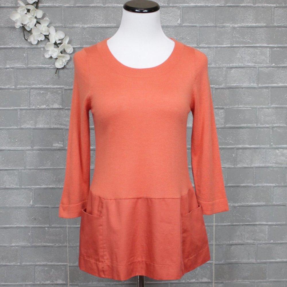 Anthro Moth Mixed-Material Light Sweater